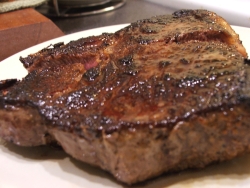 photo of NY sirloin steak (cooked) for One Local Summer #3 (c) Katrien Vander Straeten